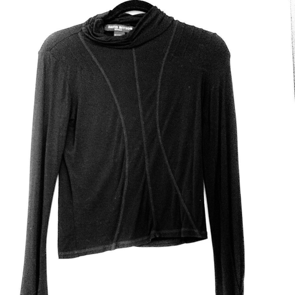 Black David Britton Buffalo LS ruched turtleneck P